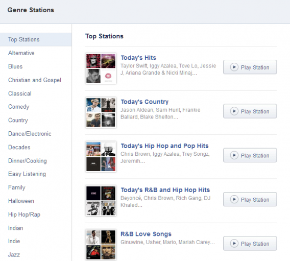 pandora genre stations