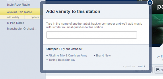 pandora add variety