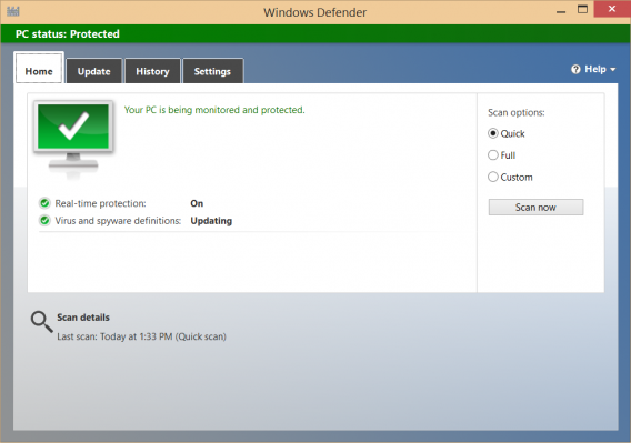 Windows Defender Windows Defender home
