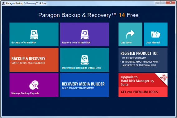 Paragon Backup and Recovery Main