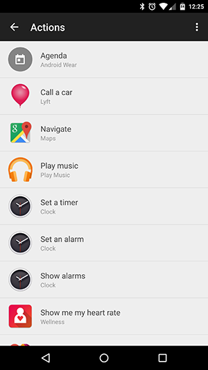 android wear actions