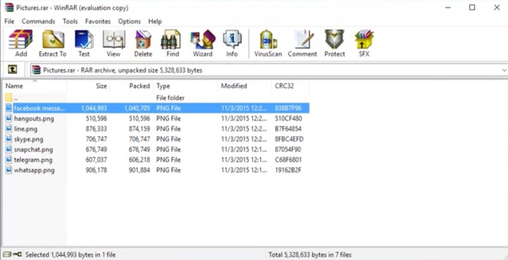 WinRAR - screenshot main