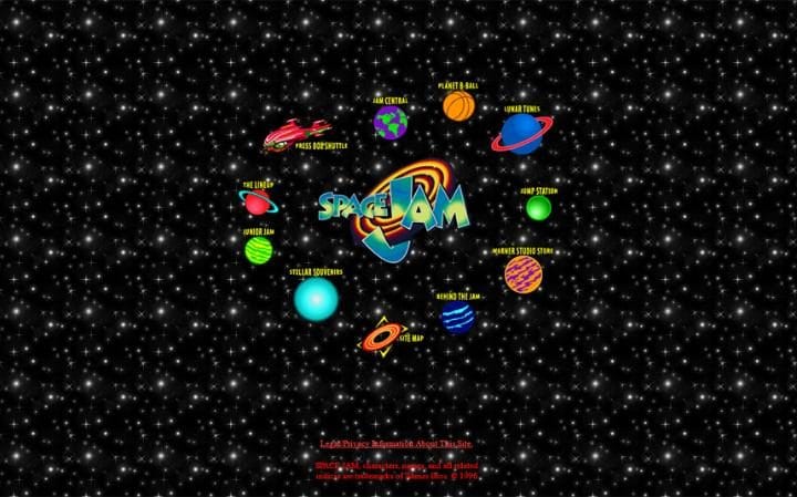The 13 oldest web pages that are still working today space jam