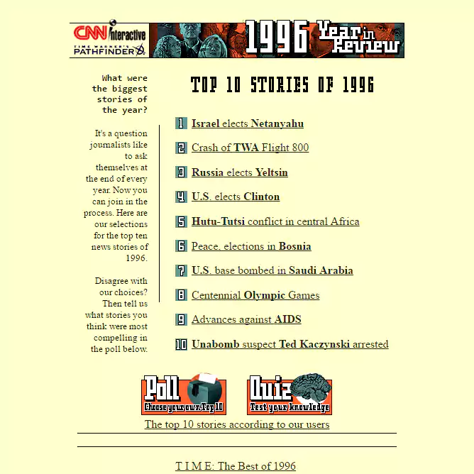 The 13 oldest web pages that are still working today top 10 stories