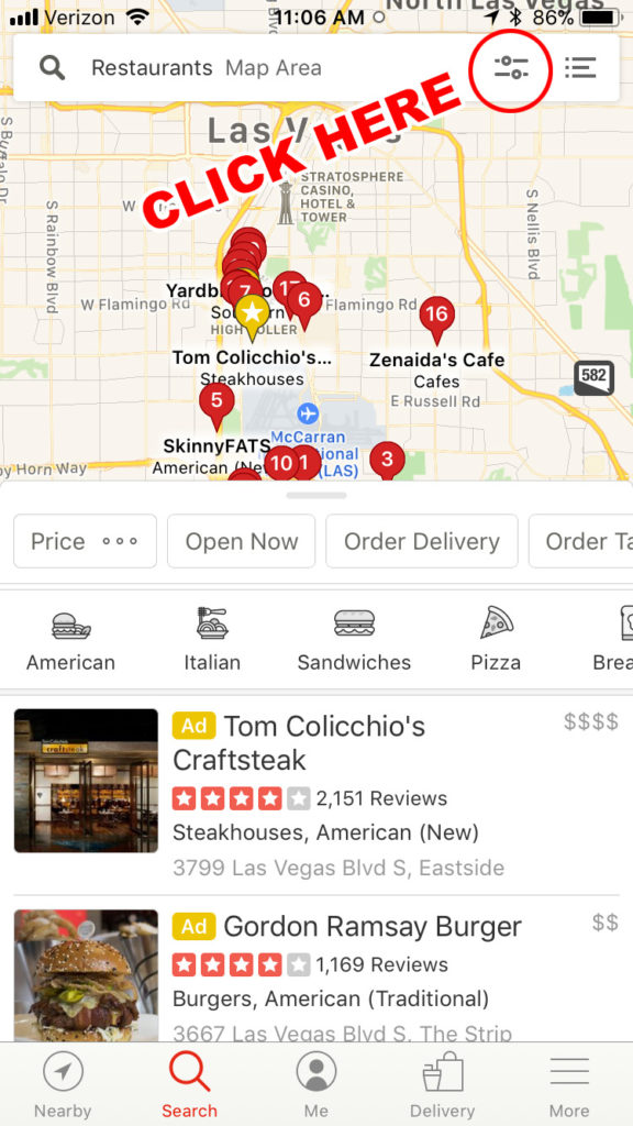 Yelp app
