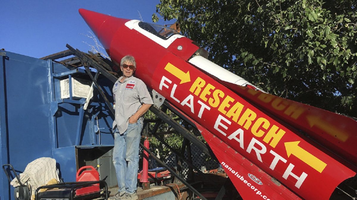 Flat-Earther “Mad” Mike survives homemade rocket launch!