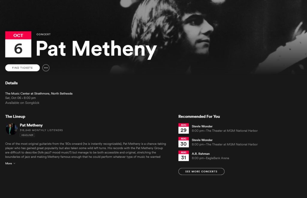 Spotify - Pat Metheny