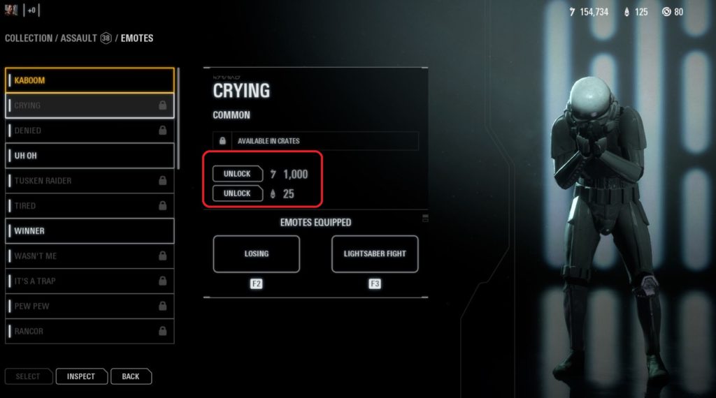 Crying emote