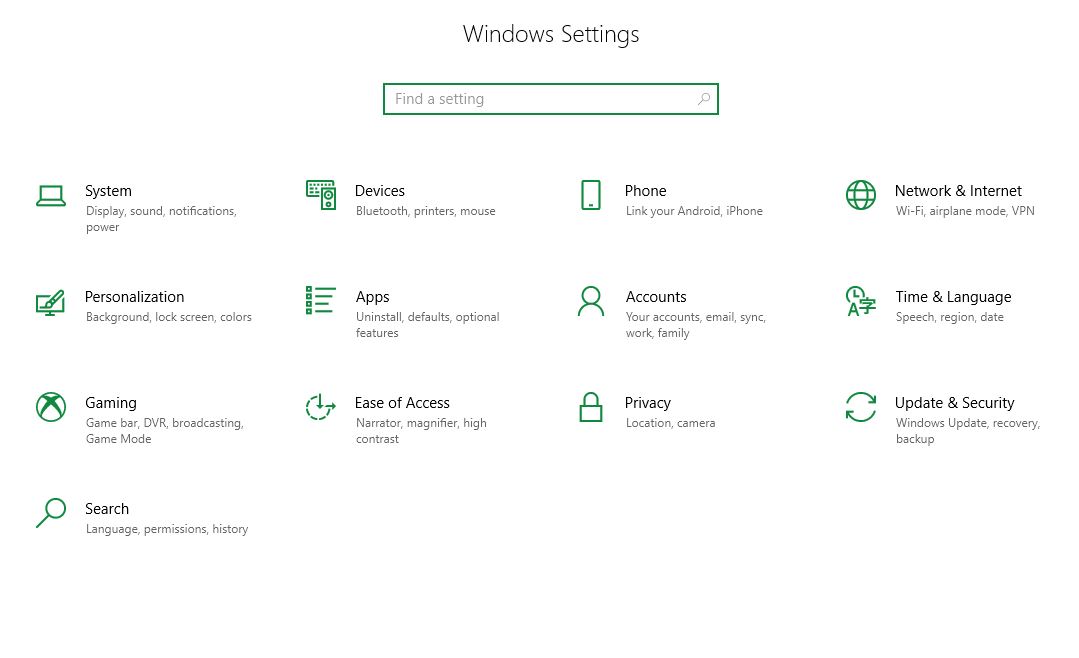 Win10 Settings