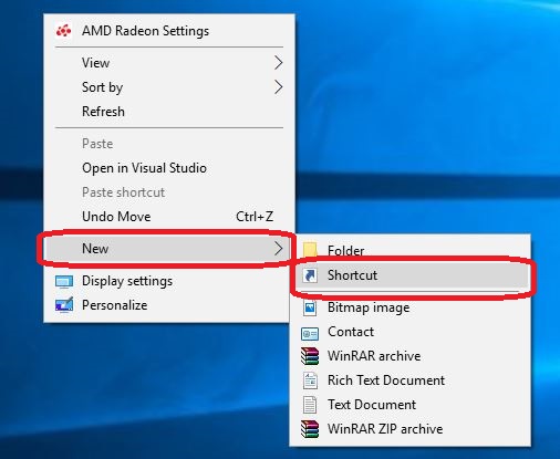Create a new shortcut