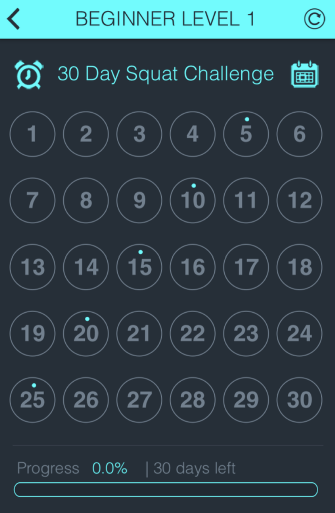 30-day squat calendar