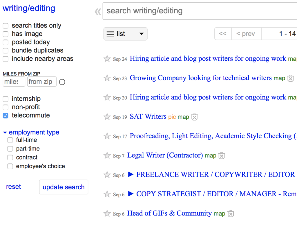 Craigslist Remote work