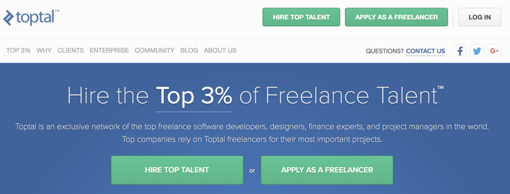 Toptal Home Page