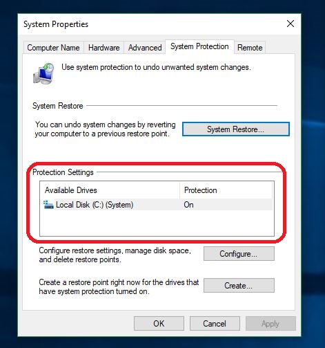 See whether your drive is auto-set to make restore points