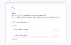 Kono Scheduling Assistant
