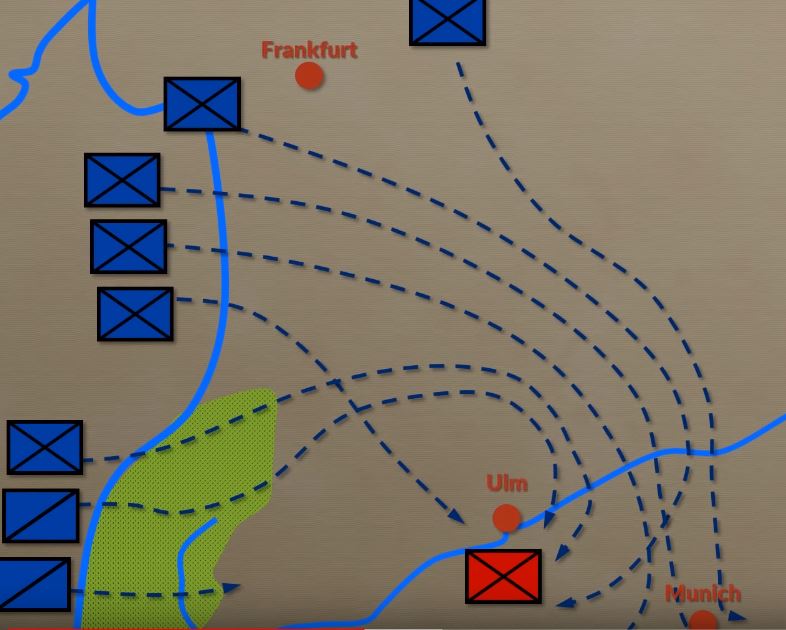Napoleon used the flanking maneuver to cut off enemy escape and supply chains