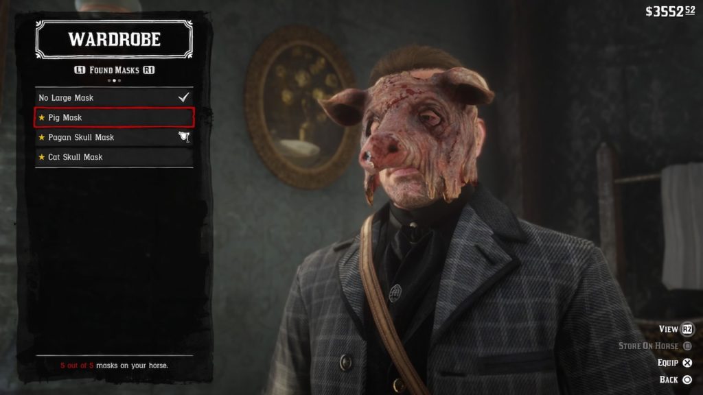 red dead redemption 2 pig mask