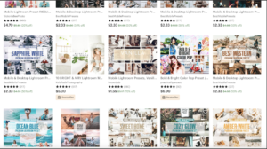 Instagram presets sold on Etsy