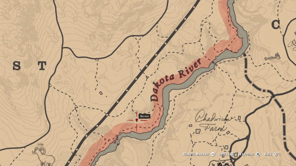 red dead 2 dakota river cliff bone map