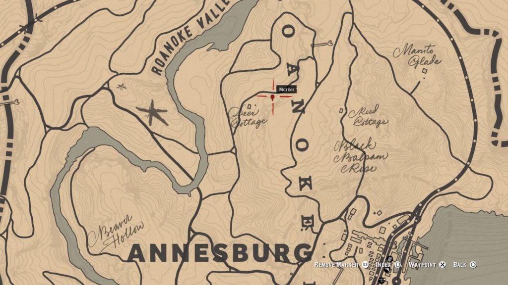 red dead 2 deer cottage carving map