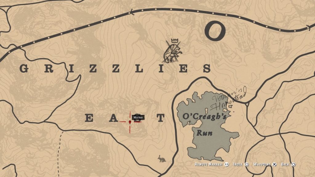 red dead 2 grizzlies east mountain bone map