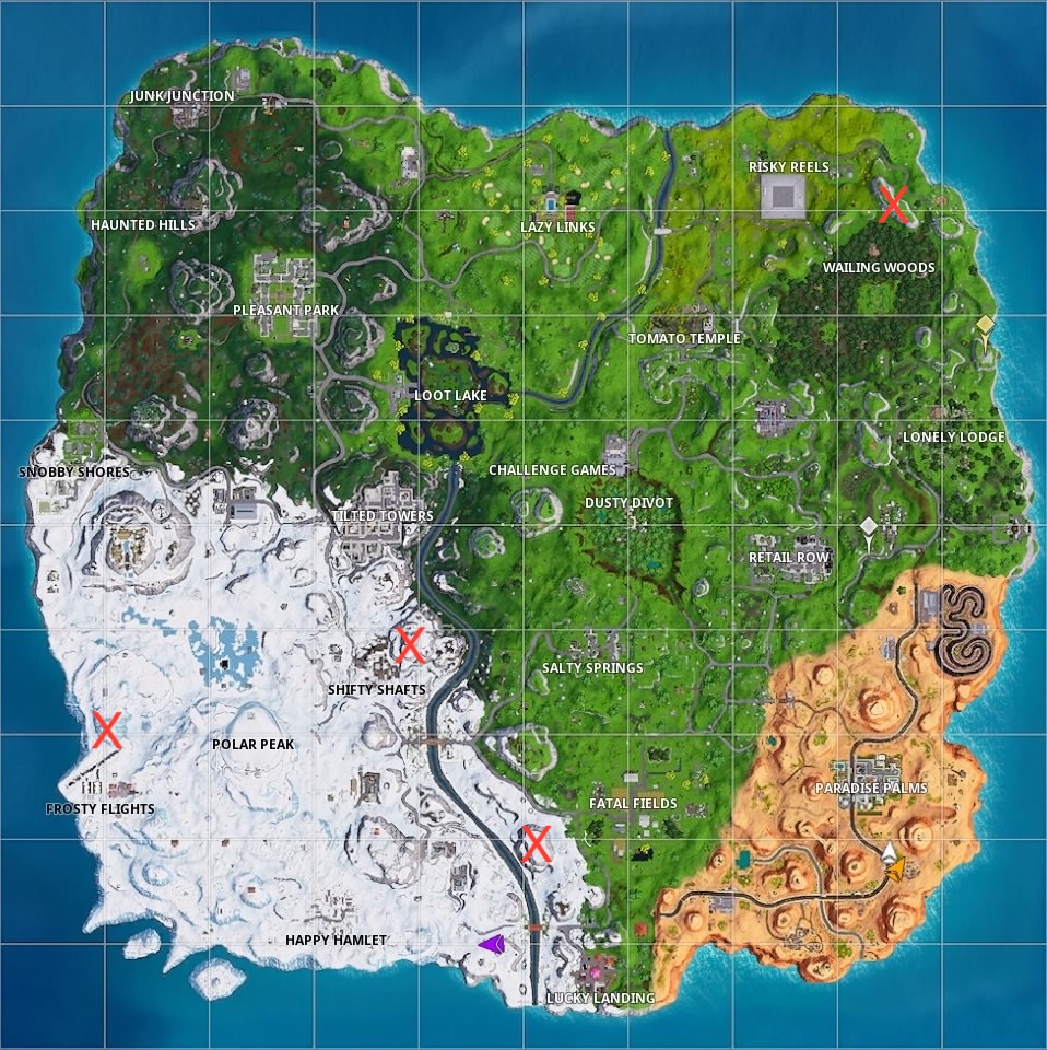 fortnite candy cane locations map