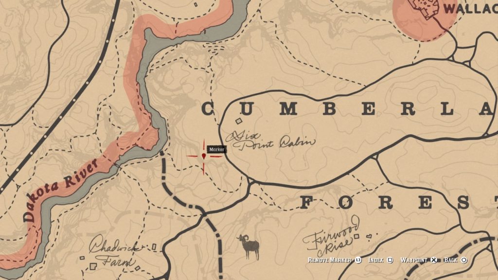 red dead 2 six point cabin bone map