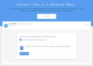 Google Project Jigsaw Phishing test