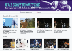 StubHub search