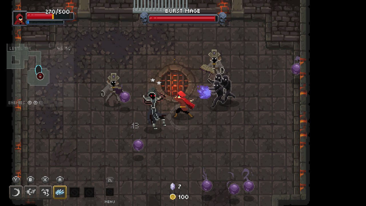 The bosses are randomized, but get gradually more difficult as you progress.