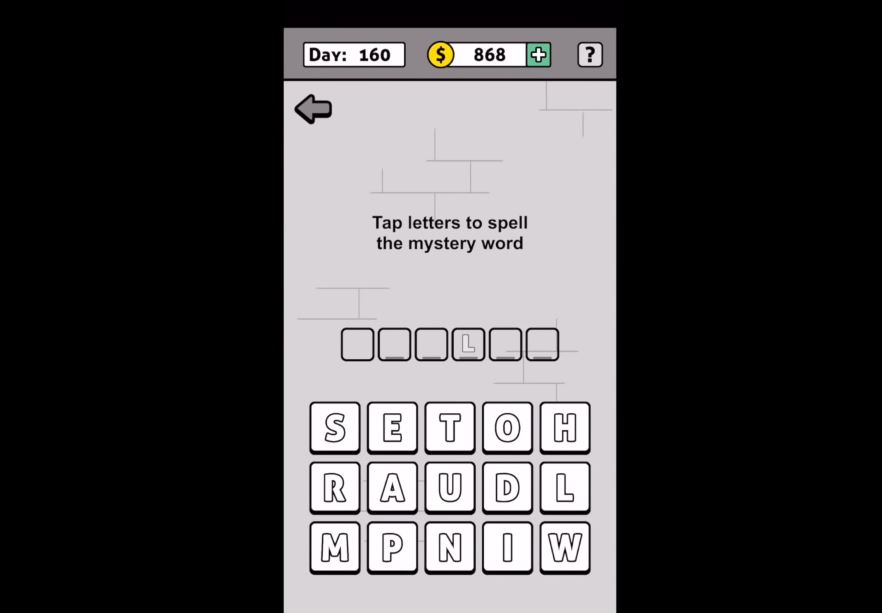 Words Story tap letters to spell mystery word