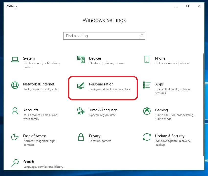 Windows 10 Settings