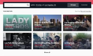 meetup groups home page