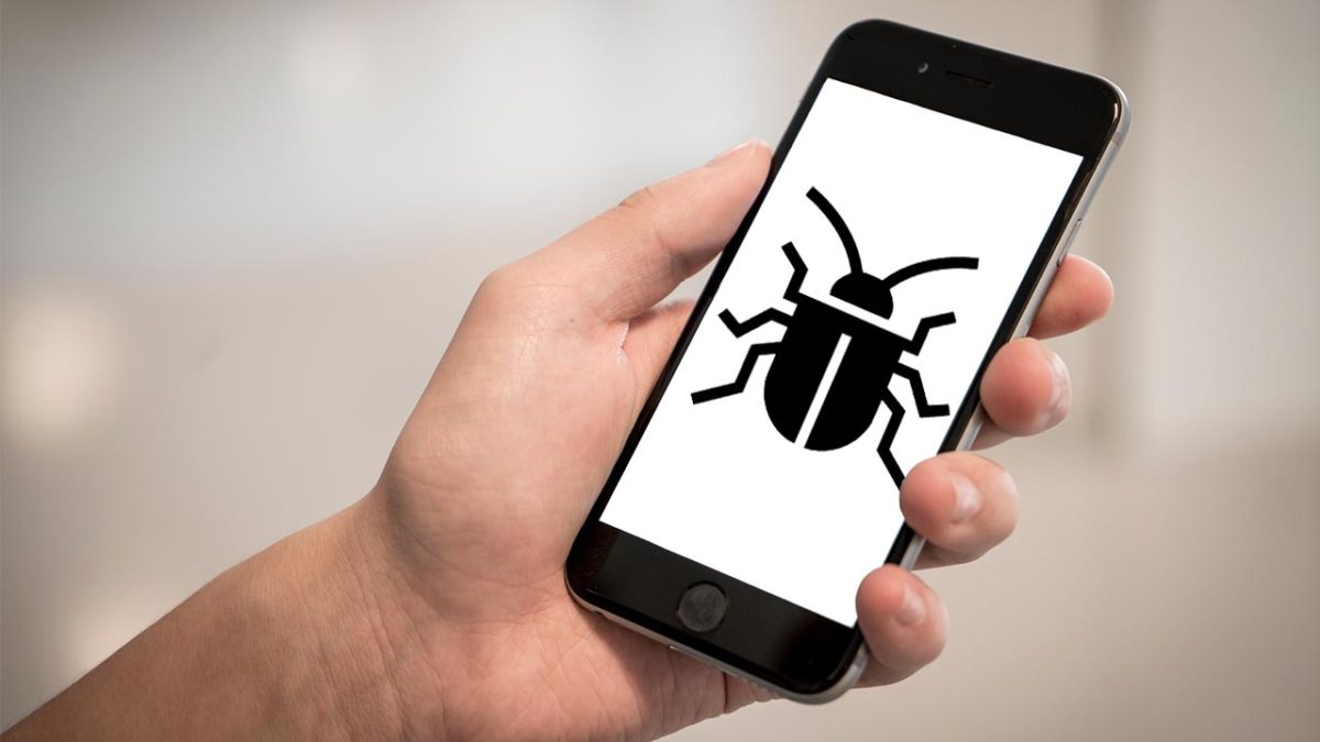 a bug on a mobile phone