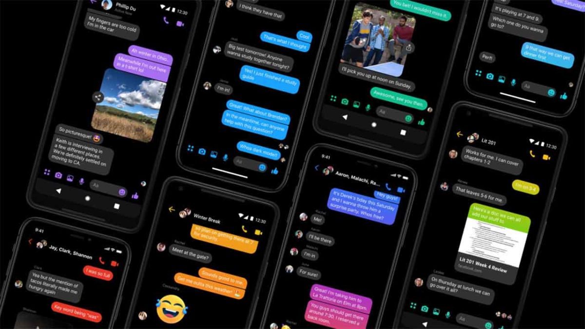 Dark mode on Facebook Messenger