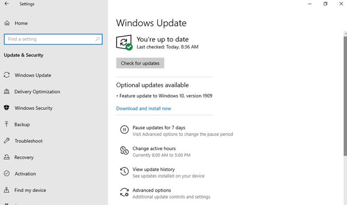 Windows-Update-interface
