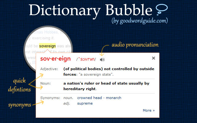 Dictionary extension for Chrome