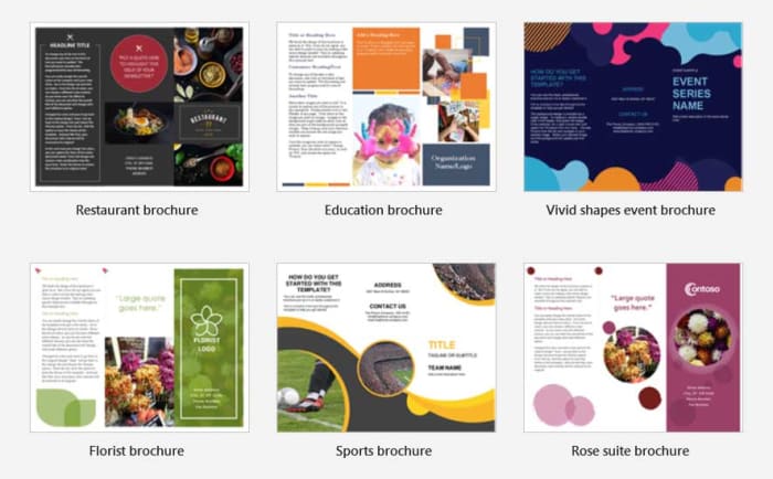 Word template brochures