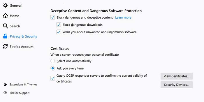 Firefox block