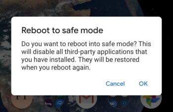 reboot to Android safe mode