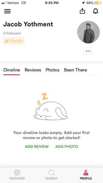Zomato profile