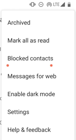 Blocked contacts on Android
