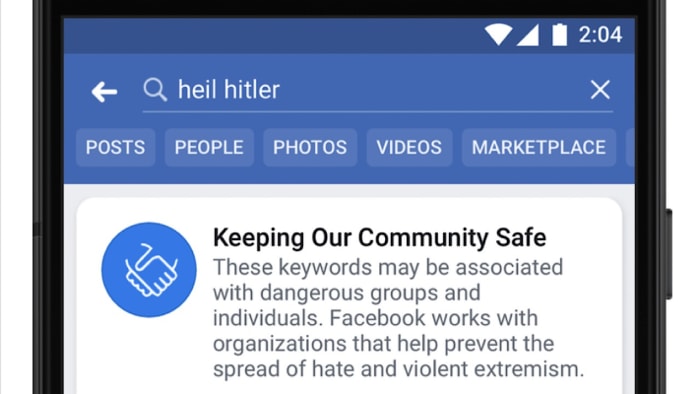Facebook Life After Hate popup