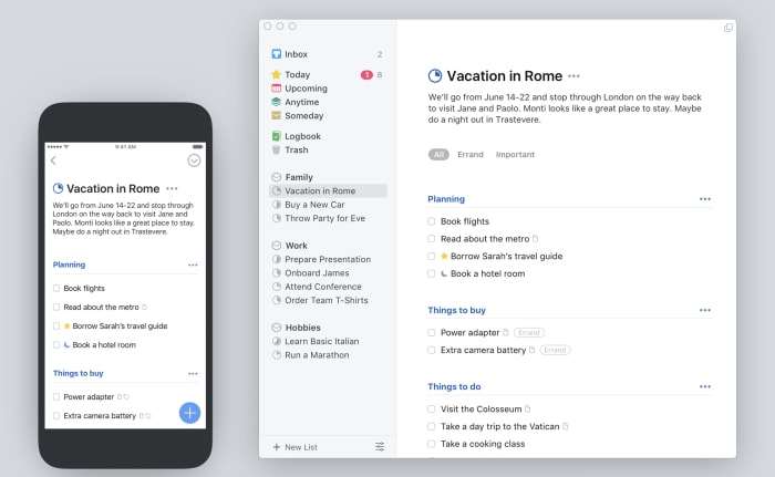 Things iOS and desktop