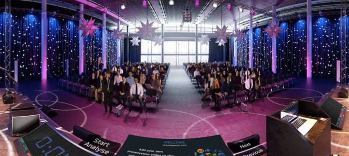 Virtual speech app crowd example