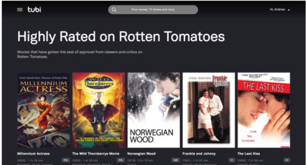 Tubi TV recommendations