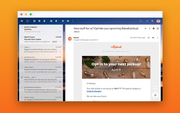 A look at a simpler Gmail interface