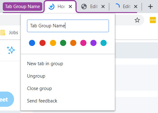 Group Tabs Flag on Chrome