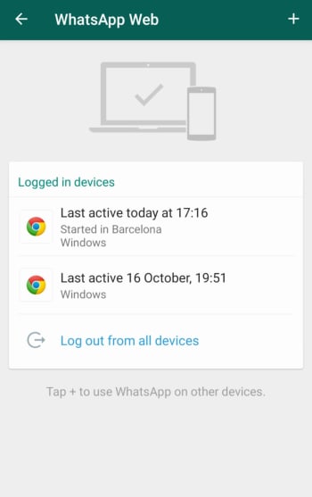 WhatsApp Web how to log out on mobile