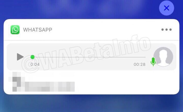 WhatsApp voice note in the system notfication
